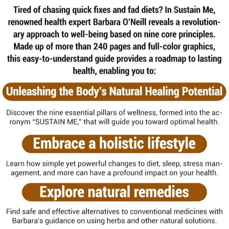 New O'neill Sustain Me: A Handbook Of Natural Remedies English Book The 9 Foundational Pillars For Health Paperback