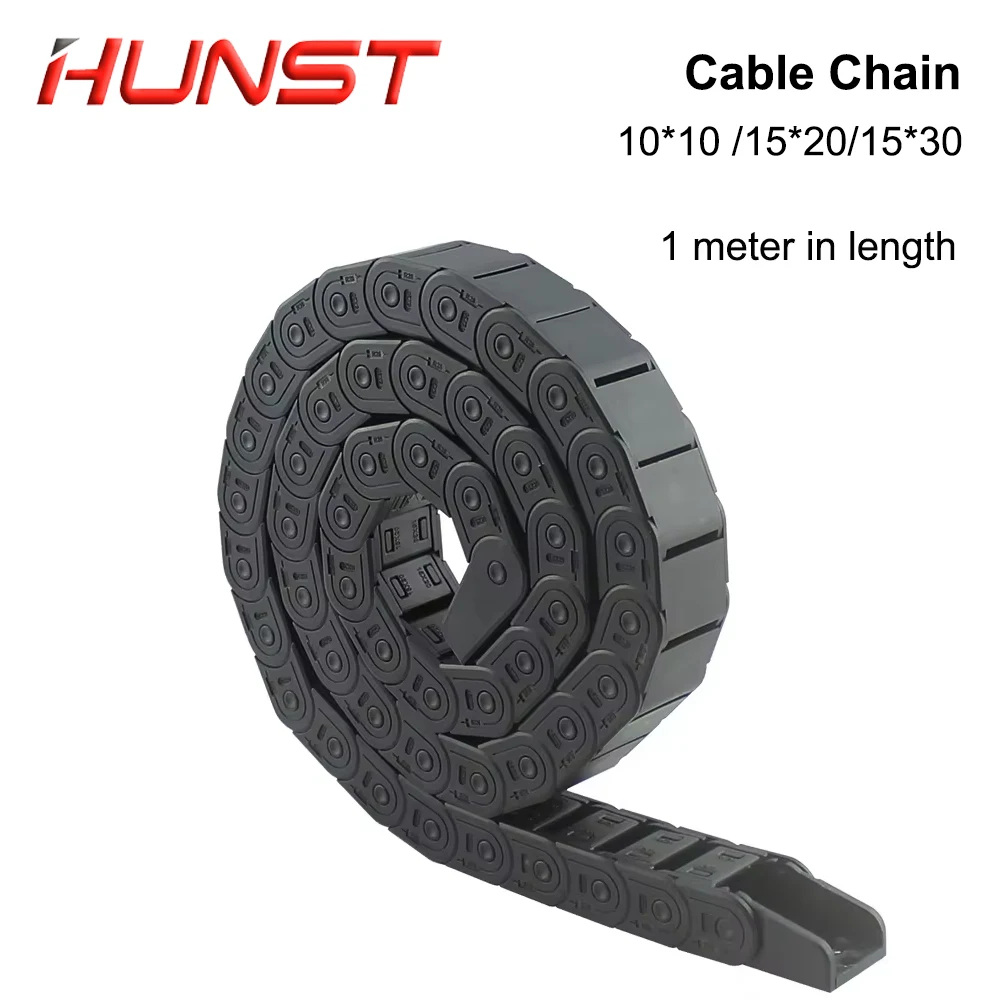 Plastic Cable Chain Cable Carrier HUNST Cable Chain 7*7 10*10 15*20 15*30mm 1M Non-opening Semi-enclosed Plastic Drag Chain Drive Drag Machine