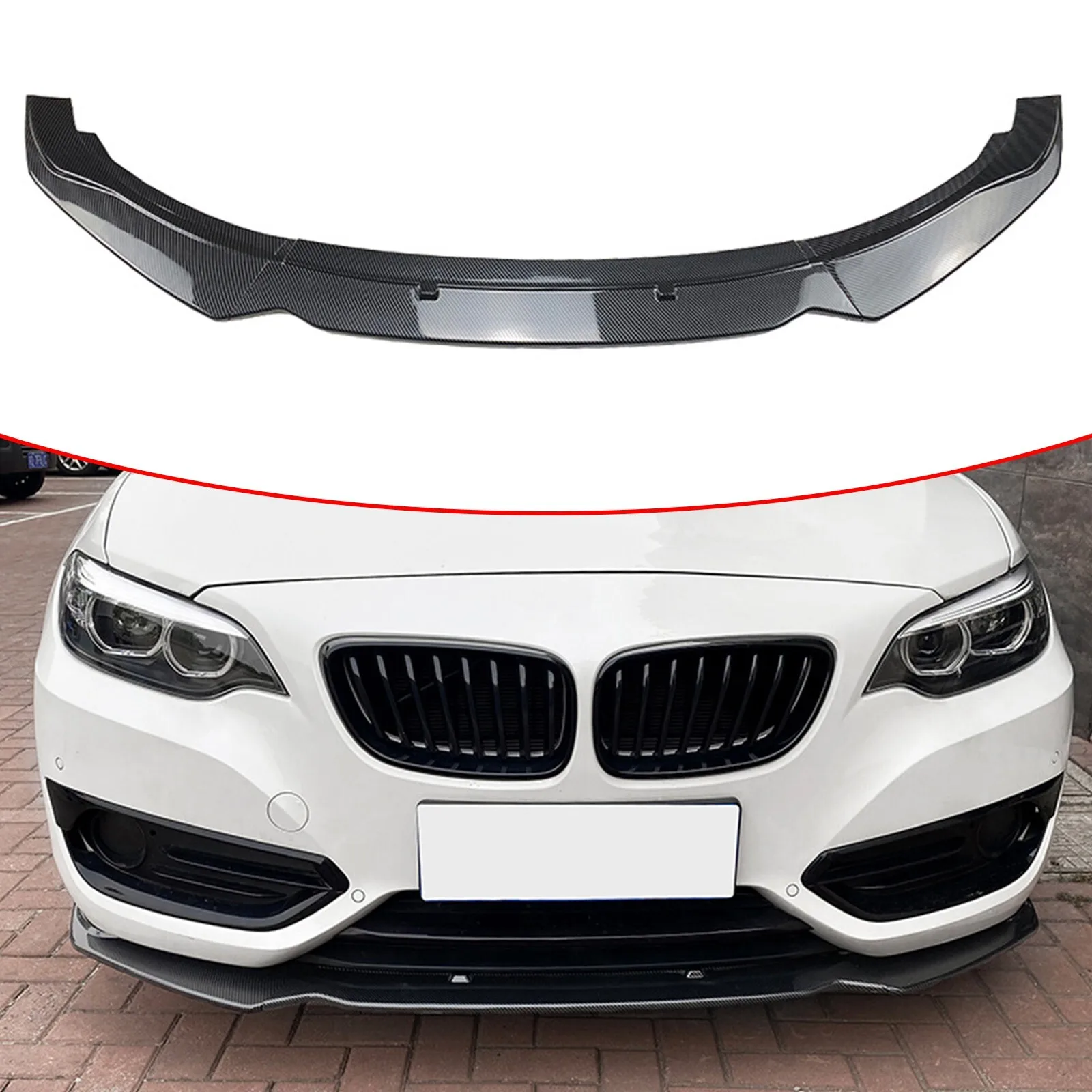 3×CB 2014-19 BMW 2 시리즈 F22 220i 225i 228i 카본 파이버 룩 프..