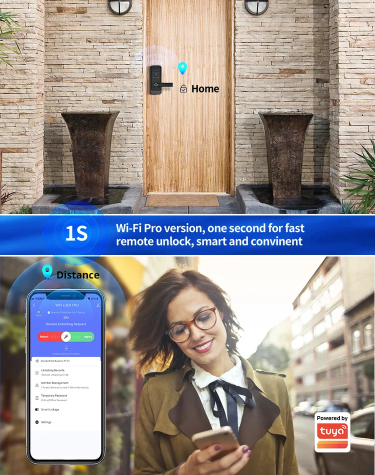 Tuya Wifi Security Protection Waterproof Electronic Gate Remote Control Lock Sma