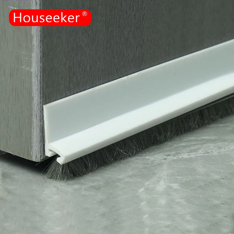 Door Stopper Door Bottoom Draft with Brush Wind Noise Reduction Seal Strip Under Door Sealing Blocker Guard Sealer Weatherstrip door stopper door bottom sealing strip