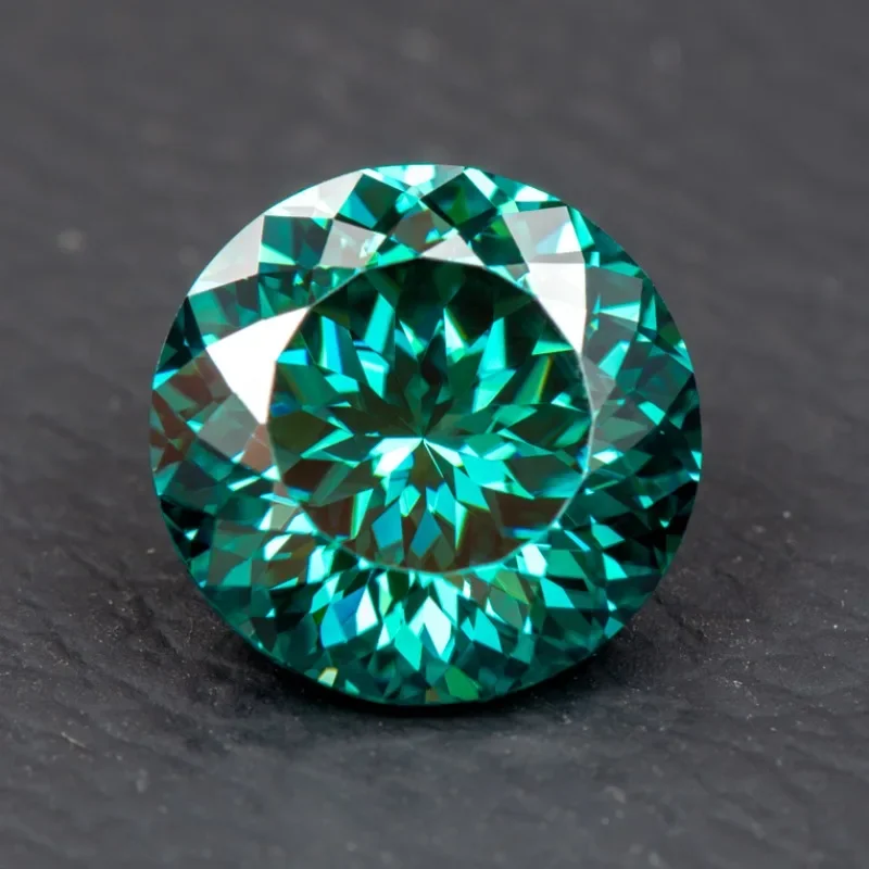 Loose moissanite gemstones jewelry materials Moissanite Stones 100 Faces Cut Emerald Green Primary Colours Round Shape with GRA Certificate DIY Jewelry Making Materials