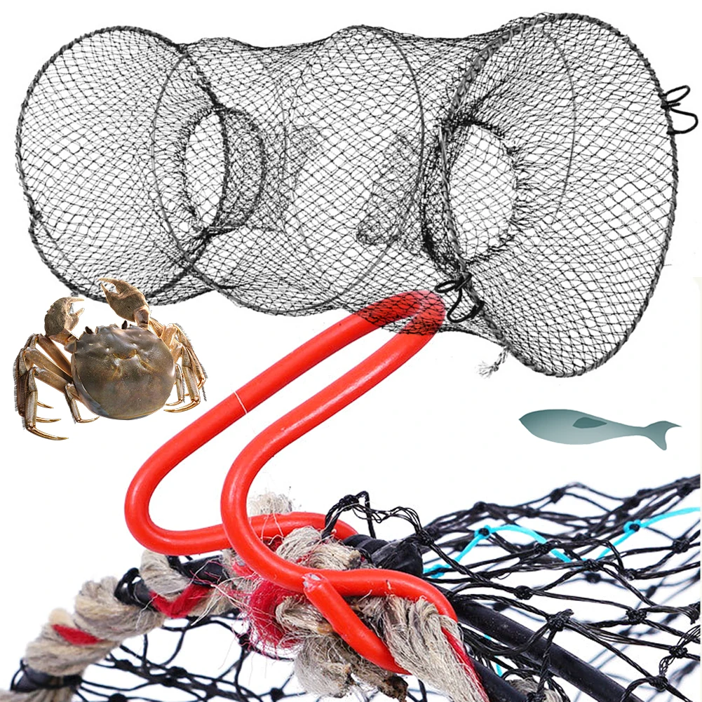 Folding Crab Trap Folding Fishing Net Shrimp Fish Trap Collapsible Casting Net Telescopic Fishing Traps Net for Lobster Shrimp