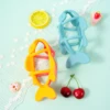 Color Kids 1PC Silicone Baby Teether Toy Food Grade Fish Chewing Toy Newborn Gift BPA Free Teething Ring For Toddler Baby Stuff 2