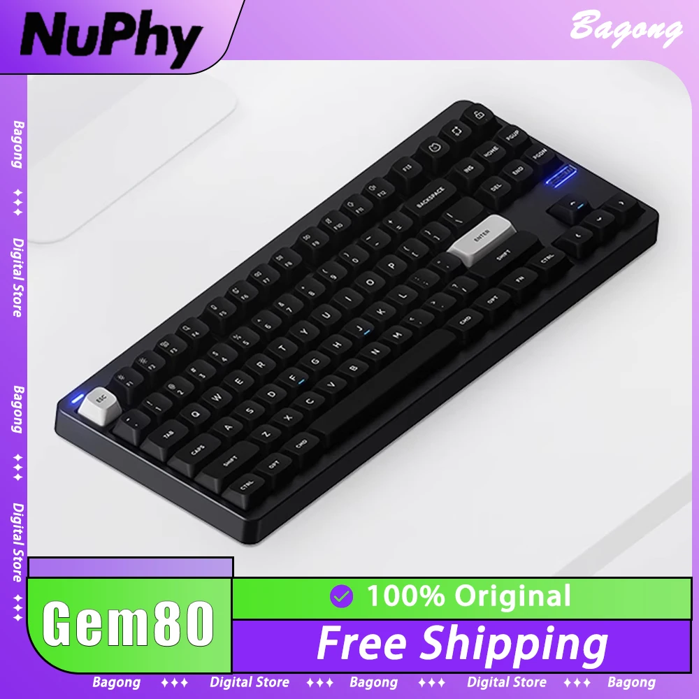 

NuPhy Gem80 Mechanical Keyboard Aluminium Alloy RGB VIA/QMK Wired Gaming Keyboard Hot Swap Ergonomics Pc Gamer Accessories