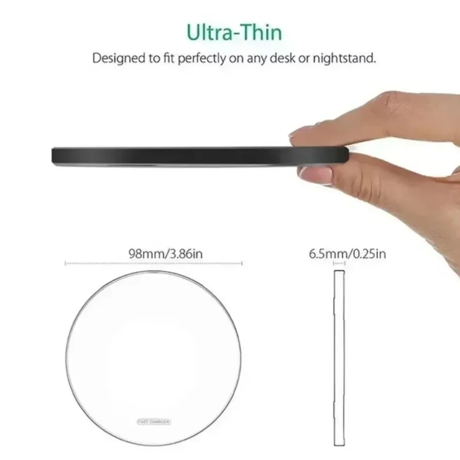 Wireless Charger Pad Mobile Phone Fast Charging Station Dock For iPhone 16 15 14 13 12 Pro Airpods Samsung S24 S23 S10 S9 Xiaomi