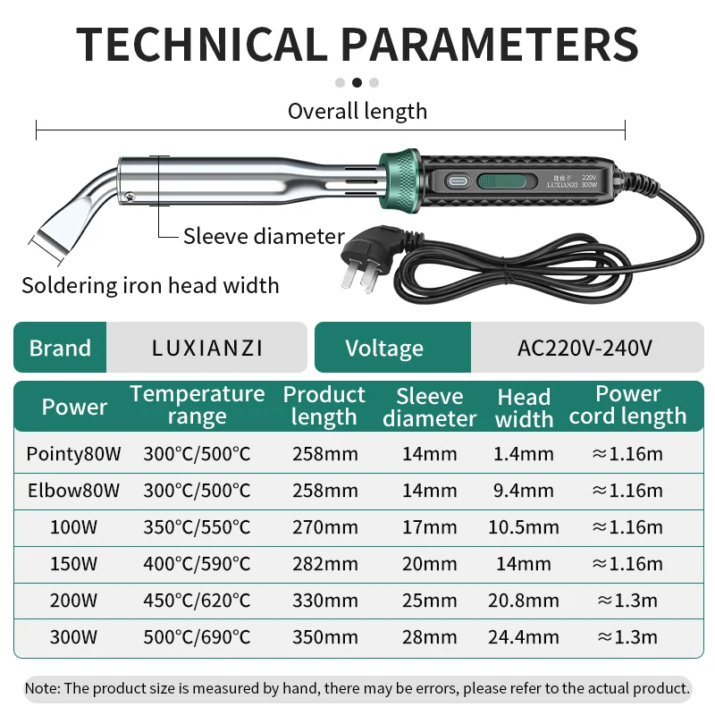 Electric Soldering Iron Soldering Iron 80/300W HighPower Electric Soldering Iron Indicator Light Fast Heating Adjustable Temperature Intelligent Welding Tool