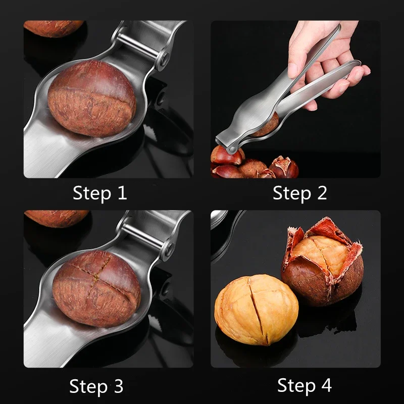 Description Picture 3 of item2 in 1 Stainless Quick Chestnut Opener Machine Walnut Pliers Clip Cutter Opener Nut Cracker Sheller Kitchen Tools Nut Crackers