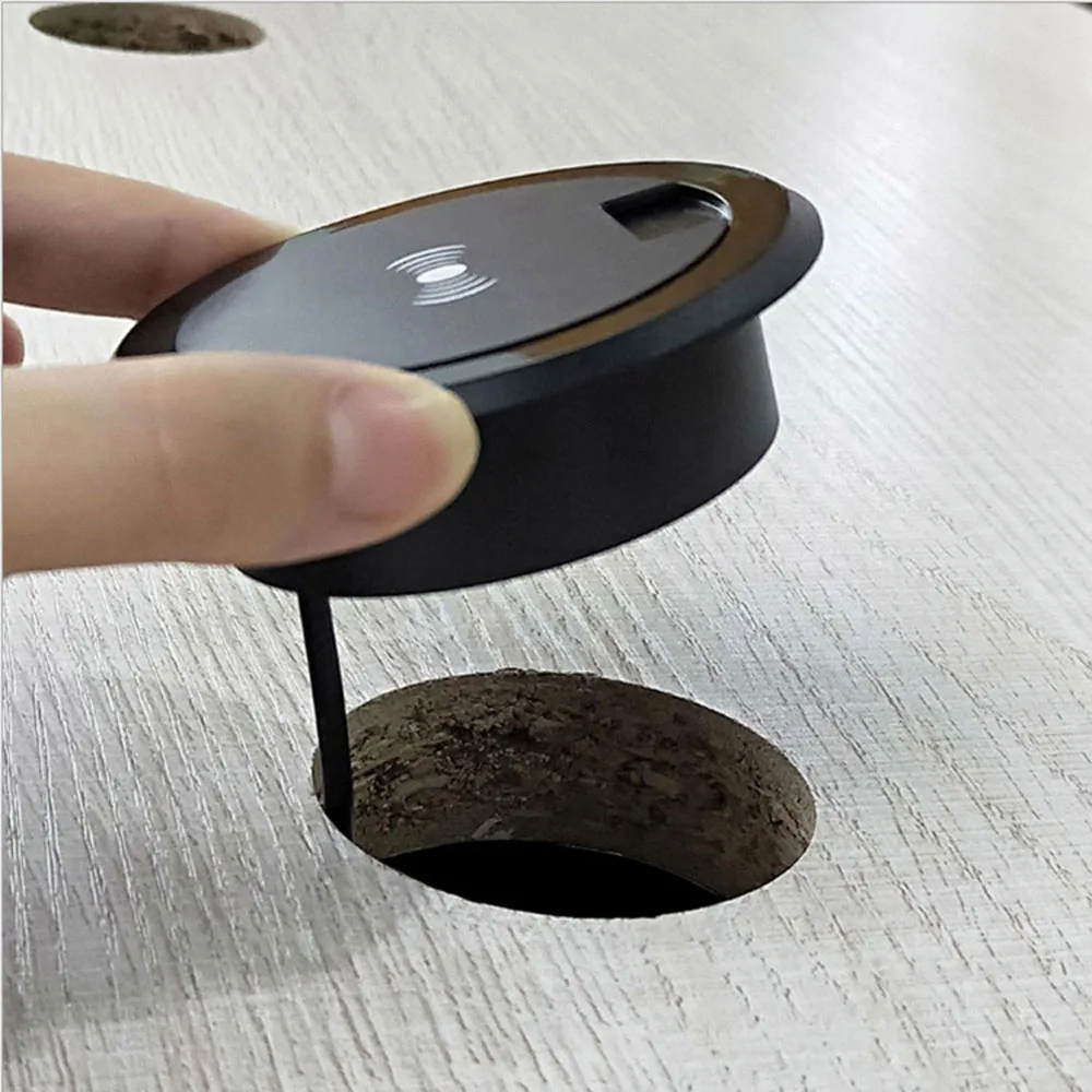 sem Fio Invisible Mobile Phone Carregamento Rápido Buraco Desktop Incorporado Usb Dual Socket Hub Móveis de Mesa Escritório 5v 2a 5w