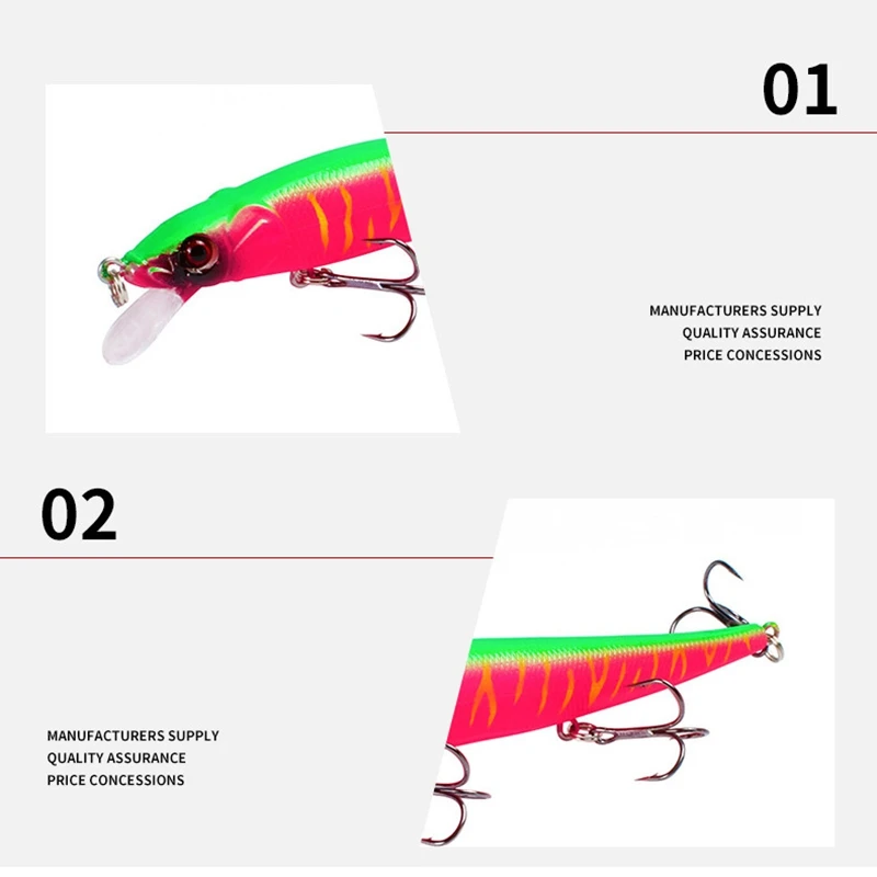 1/5pcs Artificial Bass Bait Crankbait Wobbler Minnow Floating Fishing Lures Saltwater Sea Spinning Fishing Lures Tackle for Bass