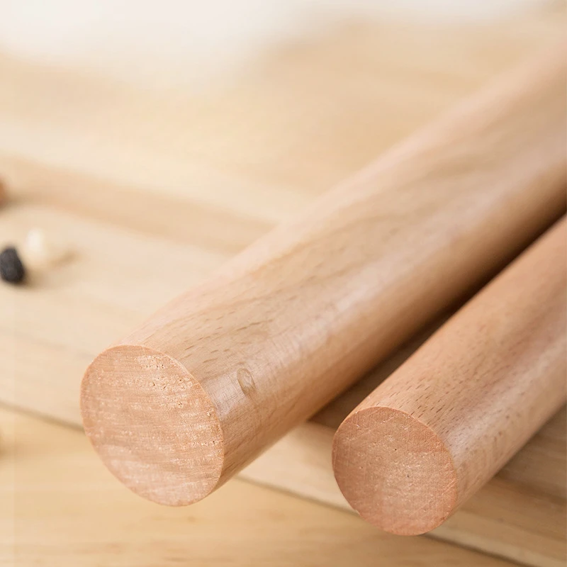 

1pcs Natural unpainted ebony rolling pin kitchen household solid wood flour free rolling pin rolling pin dough roller wooden