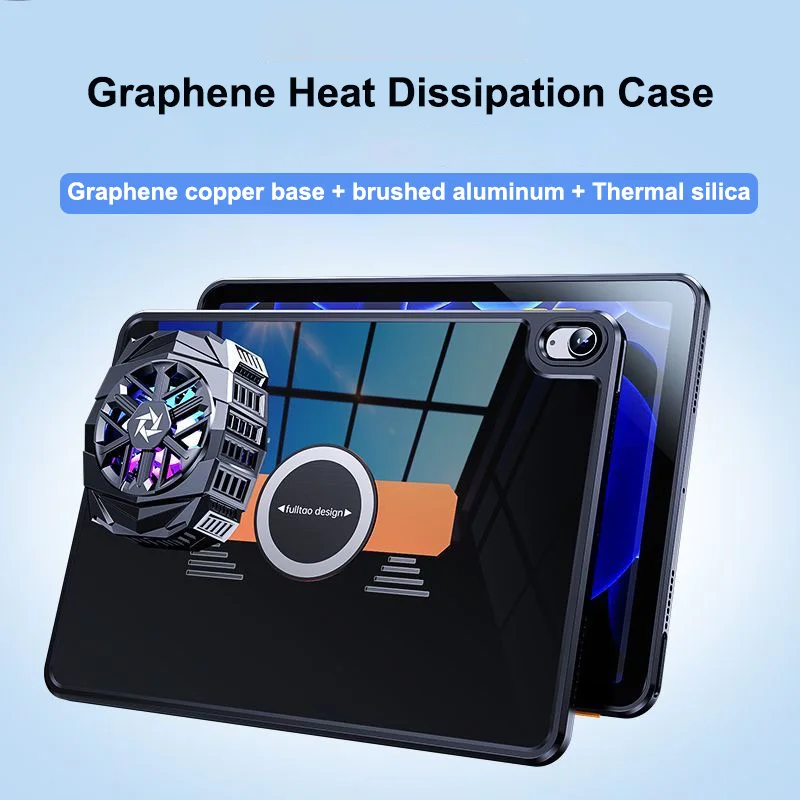 

For iPad Pro 2018 2021Case for iPad Pro 2020 Graphene Aluminum Alloy Game Heat Dissipation Cover + Radiator Game Fan