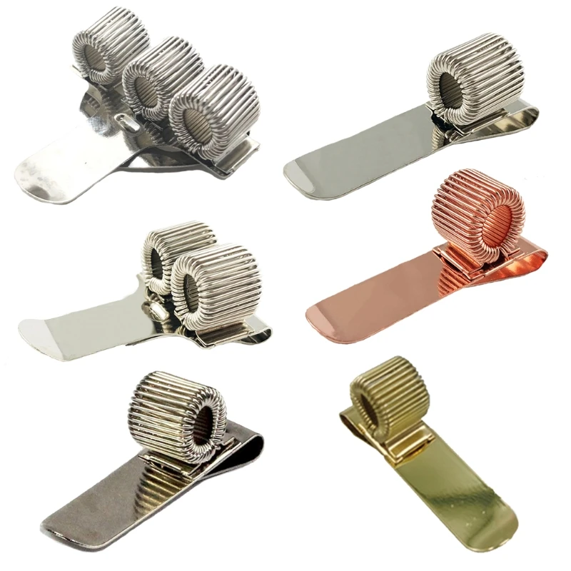 Compact and Flexible Portable Metal Pen Holder for Notebooks and Clipboards