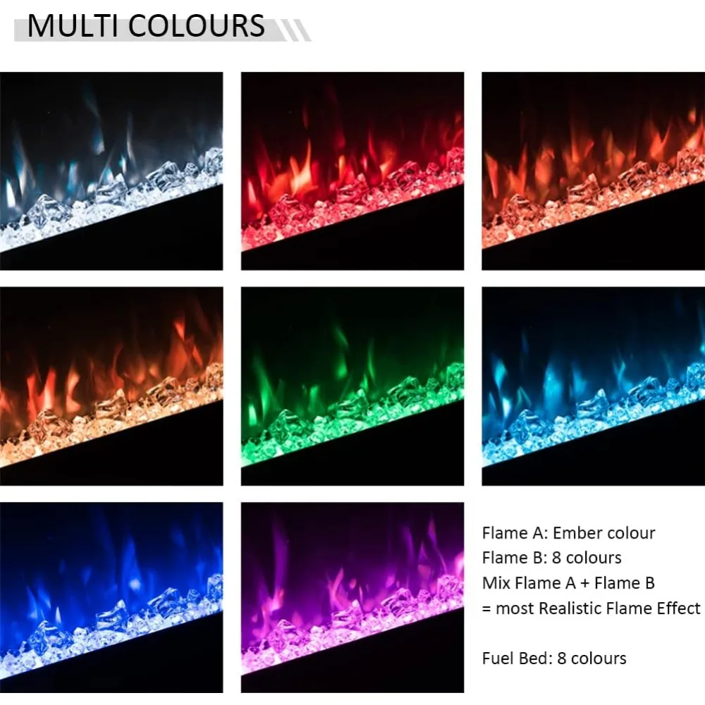Heating, Cooling & Vents Wall Recessed & Wall Mounted Electric Fireplace (60"), Fireplaces 3