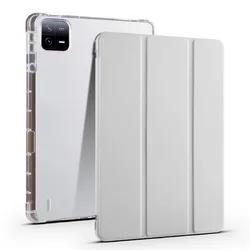 Trifold Tablet Case with Pen Holder and Soft Back Stand for Poco Pad X1 11.2 (Gray)