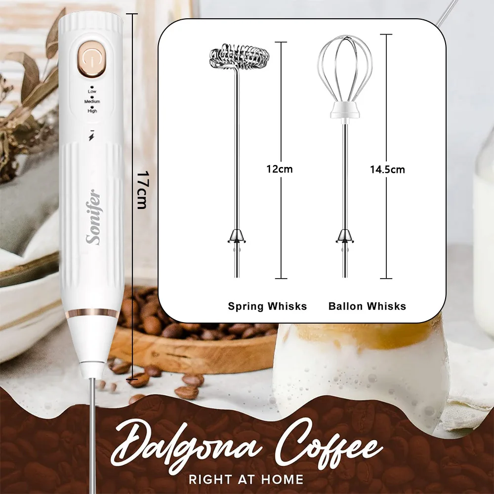 Powerful Milk Frother Wand Ultra Fast Handheld Drink Mixer Electric Whisk Foam Maker for Coffee,Lattes,Cappuccino,Frappe,Matcha 6