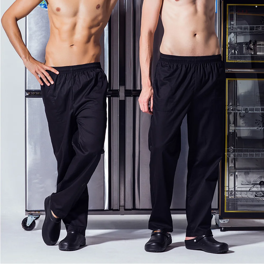 Chef Pants A Pair of Chef's Workwear Trousers Breathable Material Loose Cargo Pants For Women (Black) chef pants