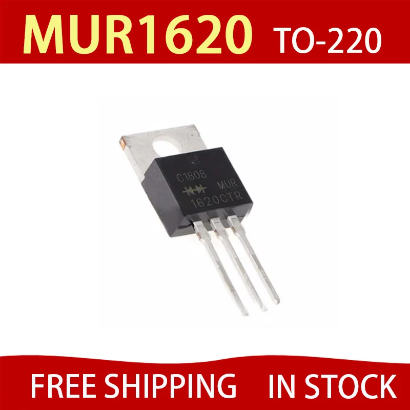 

50pcs MUR1620CT 1620CT MUR1620CTG MUR1620 1620CTG TO-220 16A 200V Schottky/fast recovery diode