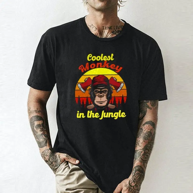 

Летняя хлопковая футболка унисекс с изображением самой крутой обезьянки в джунглях
