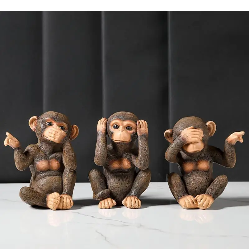 

Креативная имитация статуи животного костюм-тройка обезьяна орангутан бабун Мультяшные Животные украшения Современное украшение для дома