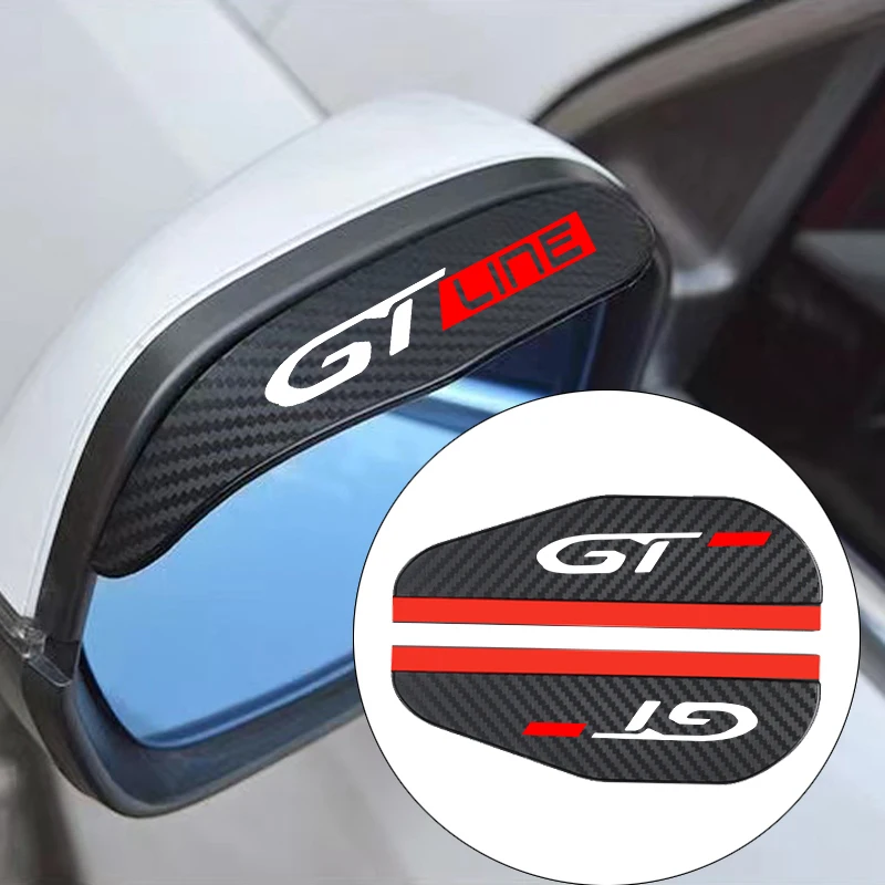 2x Car Rearview Mirror Rain Eyebrow Protector Rain Sticker for Peugeot gt gti gtline 208 2008 308 3008 508 5008 Car Accessories
