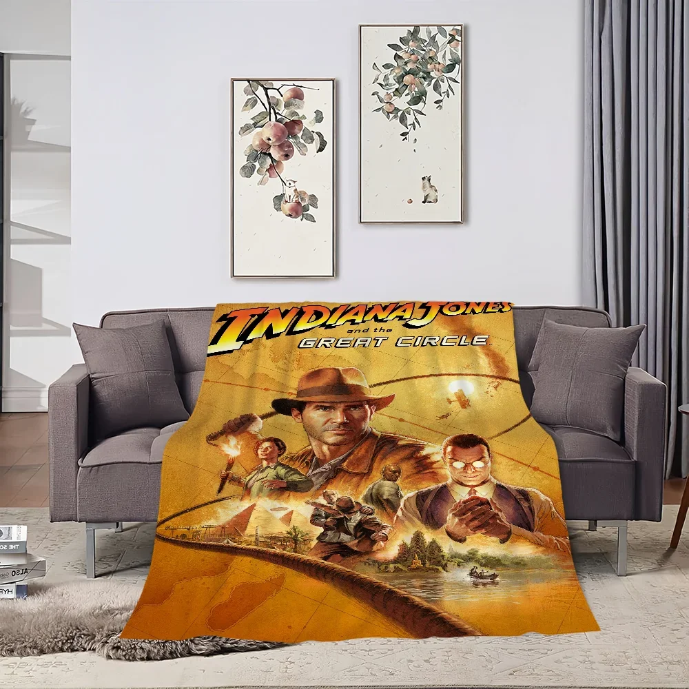 Indiana Jones And The Great Circle Skicomfort Warm Soft Home Lunch Blanket Suitable For LivingRoom Office Daily Travel Gifts 3