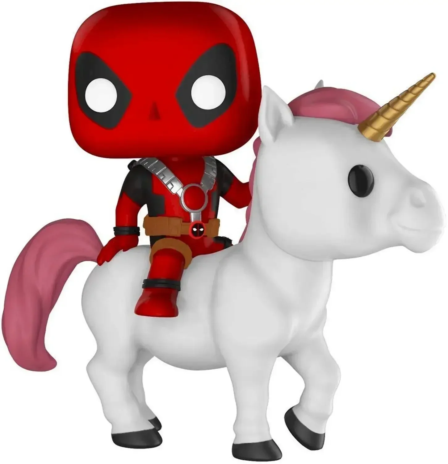 thumbnail image 1 of Funko pop Marvel Bedtime Deadpool on Unicorn 36# Clown Deadpool Figura de acción de PVC Colección Juguetes para niños Regalos de Navidad, 1 of 4