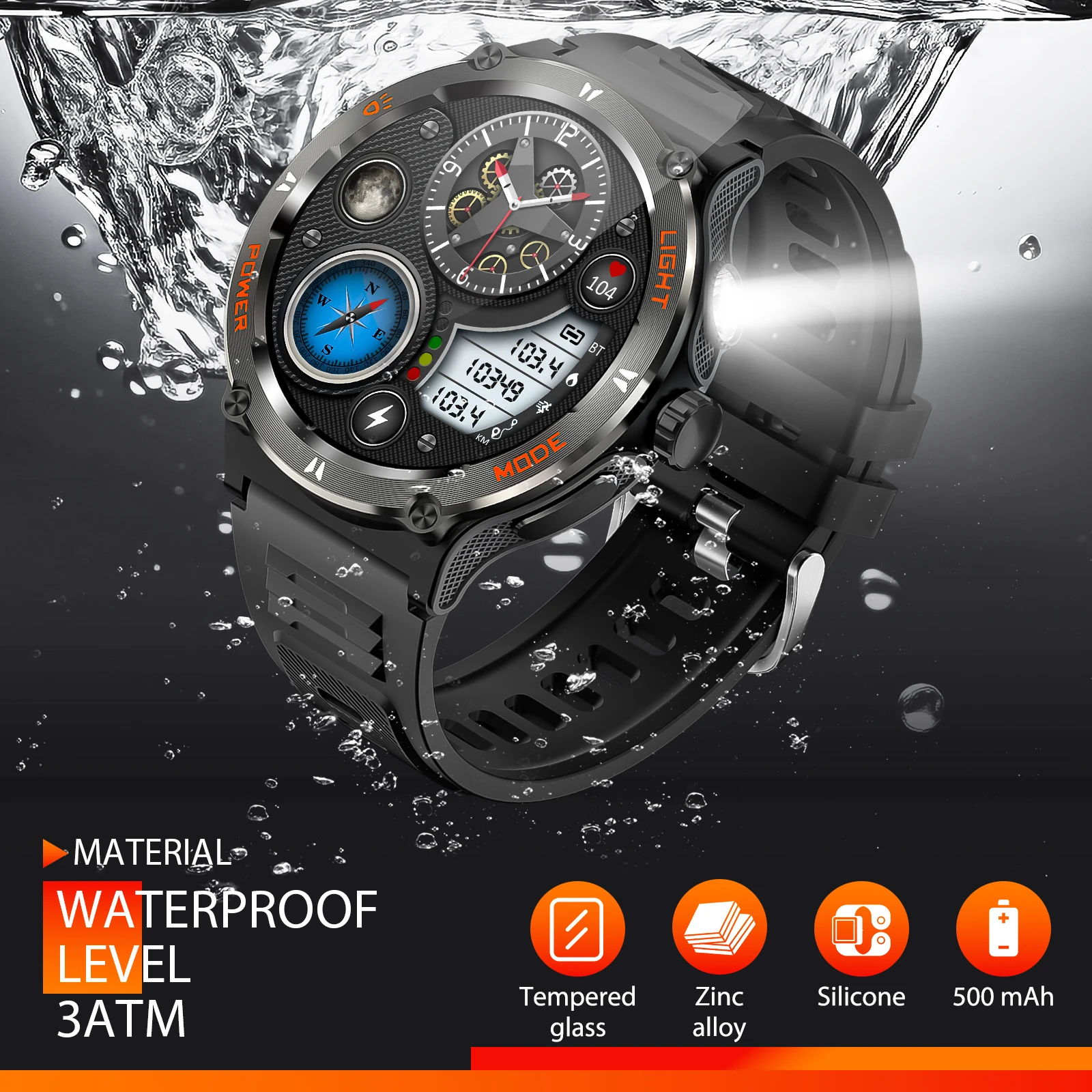 LaNikar Smart Watch 3ATM Waterproof 1.53 3