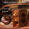 CUTEBEE Wooden Dollhouse Kit Miniature Doll House Kits Booknook Bookshelf Book Nook with Dust Cover Bookends Christmas Gift 2