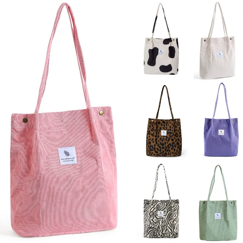 

Women Shoulder Bag New Corduroy Large Capacity Handbags Simple Shopping Bag Leisure Fashion Portable Shoulder Tote Bag