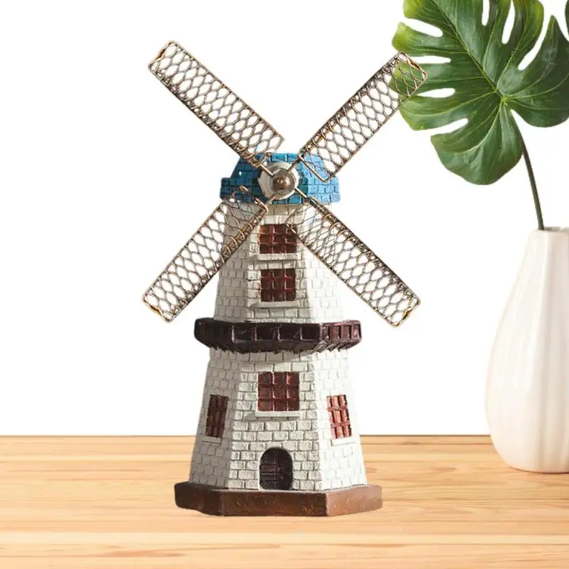 

Desktop Windmill Ornaments Vintage Windmill Statue Retro Sculpture Figurine Artistic Windmill Ornament Model Wear Resistant