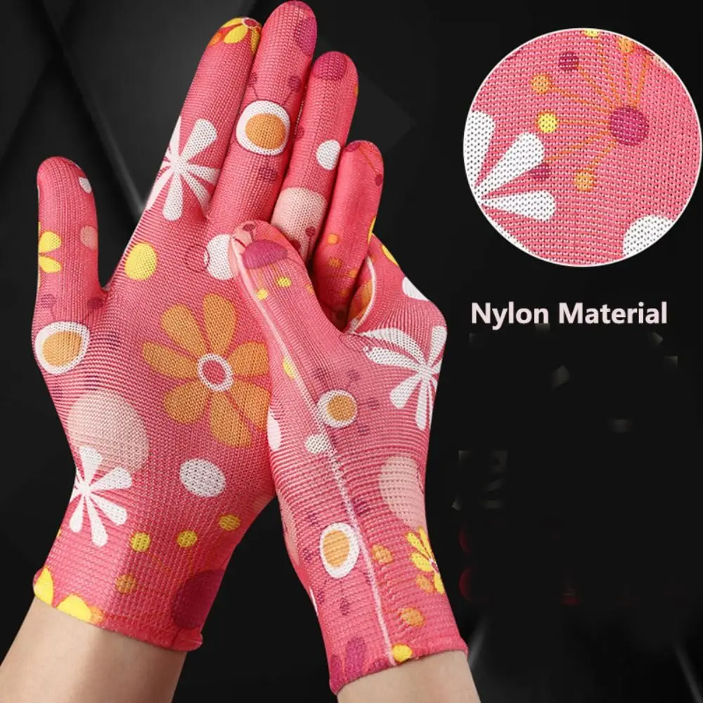1Pair Nylon Planting Labor Gloves Labor Protection Thin Gardening Gloves Breathable Non-slip Women Work Gloves Outdoor 3