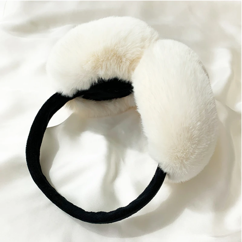 Soft Plush Ear Warmer Winter Warm muffs for Women Furry Cozy Solid flap Students Cold Protection Fashion Ladies  Cover