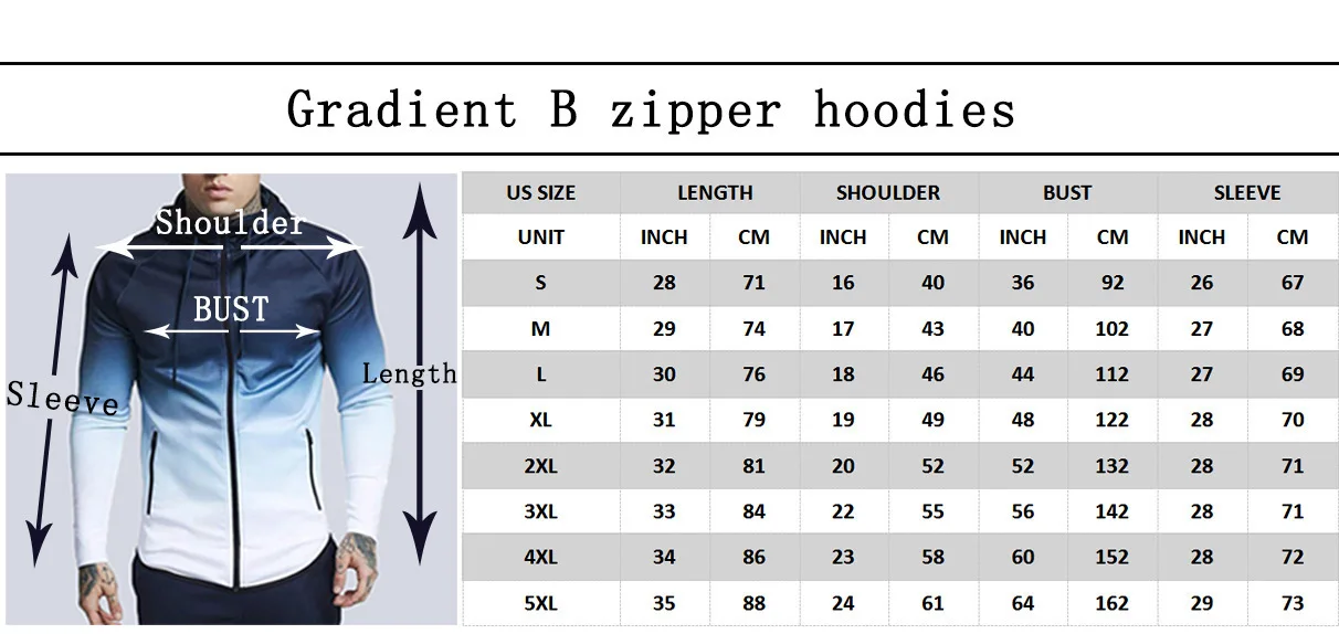 mens padded jacket Spring Men's Jacket Fashion High Street Trend Gradient Hooded Jacket Printed Casual Zipper Sports Jacket Plus Size green bomber jacket