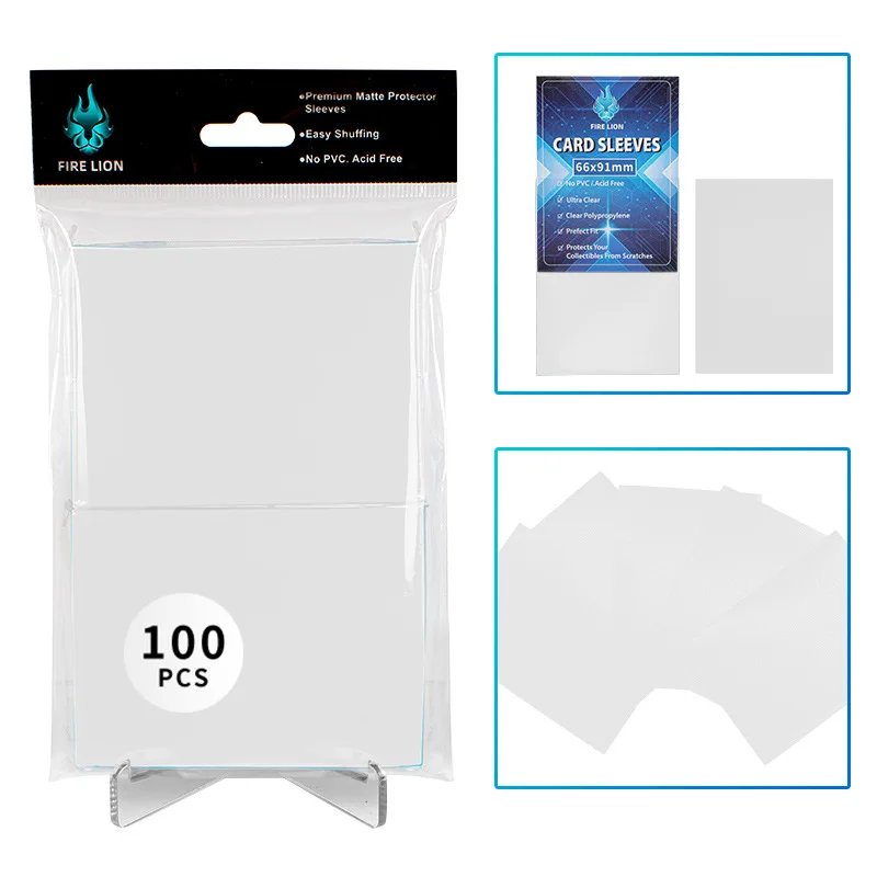 100 Pack Perfect Fit 66x91mm Card Sleeves for Double-Sleeving Trading Cards