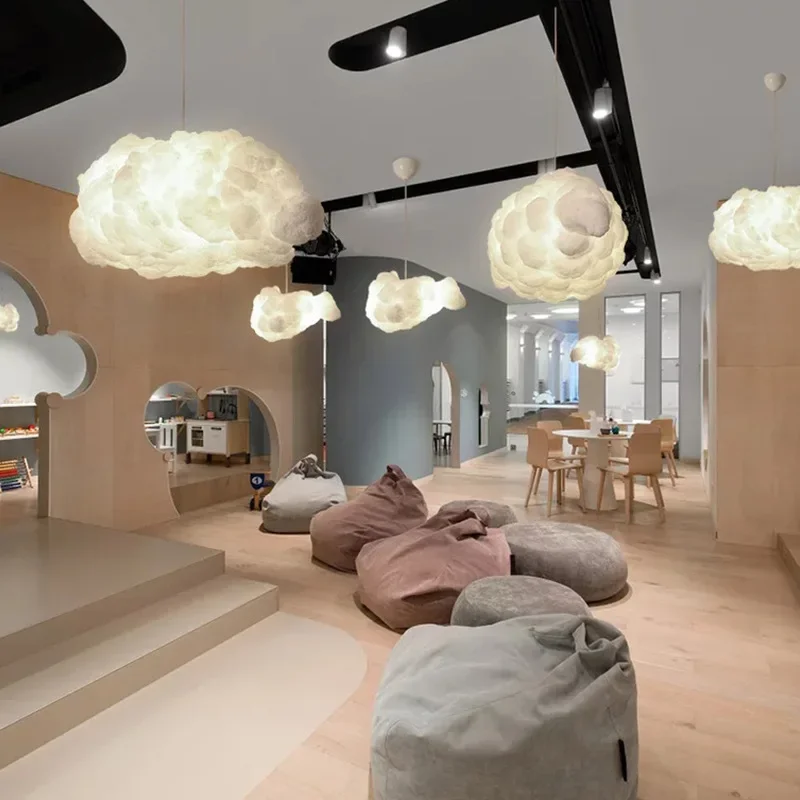 

Modern Cloud Chandelier Lamp Hanging Lamp White Pendant Lights for Coffee Shop Clothing Store Commercial Bedroom Living Room