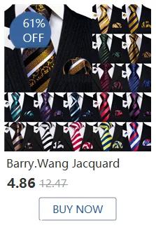 Barry Wang Jacquard-Herrenfliege, vorgebundene Fliege, Einstecktuch, Manschettenknöpfe, Set, Rot, Grün, Elfenbein, vorgebundene Fliege, Hochzeitsfeier – Detail 35