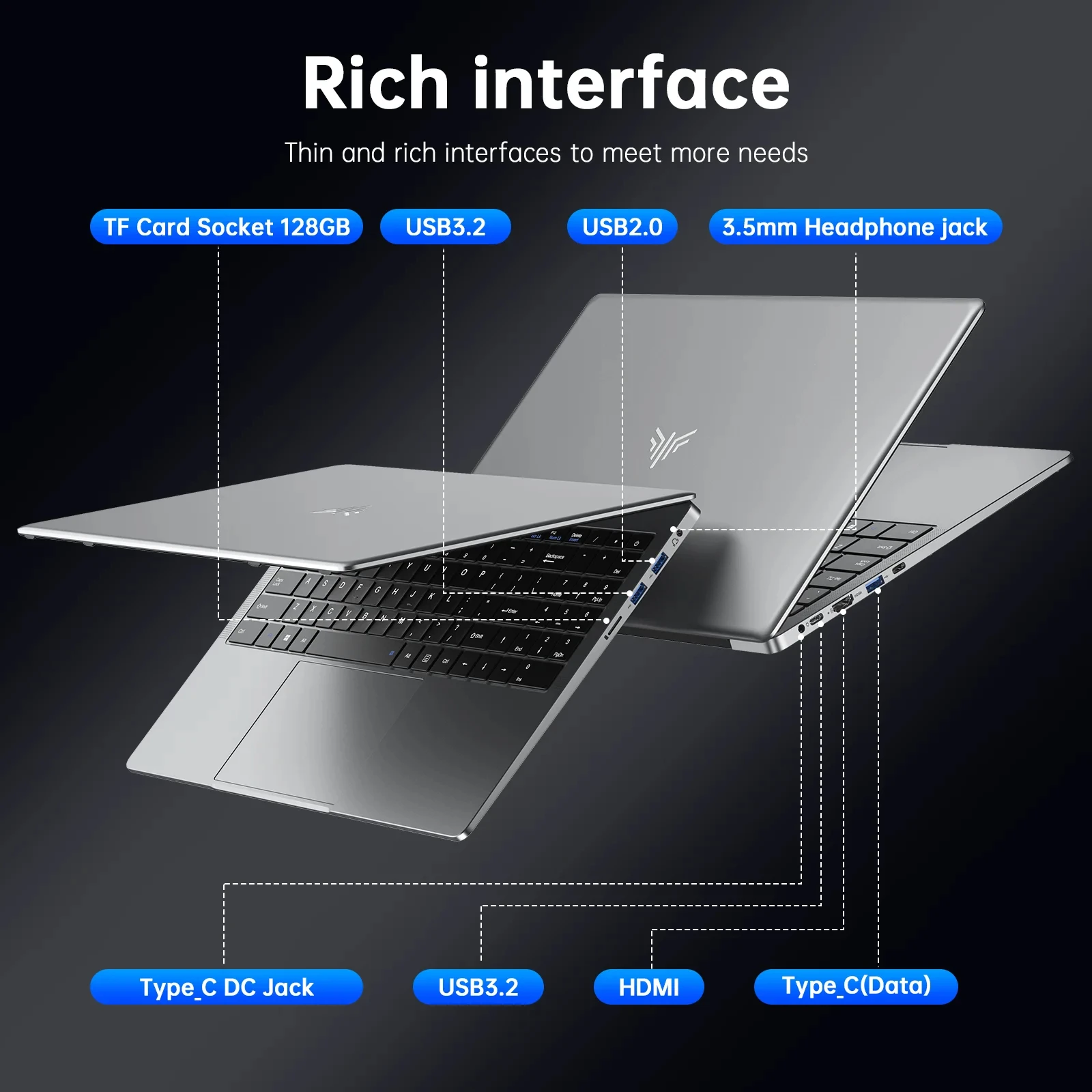 ACEMAGIC TX15 Notebook N150 16GB RAM 512GB SSD 15.6 Inch Laptop Full HD 1920*1080 Windows 11 Pro 4700MAH Computer 6