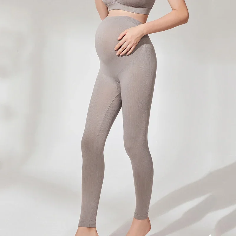 Elastic High Waist Maternity Leggings Skinny For Pregnant Women Belly Support Postpartum Leggins Body Shaper Fitness Trousers