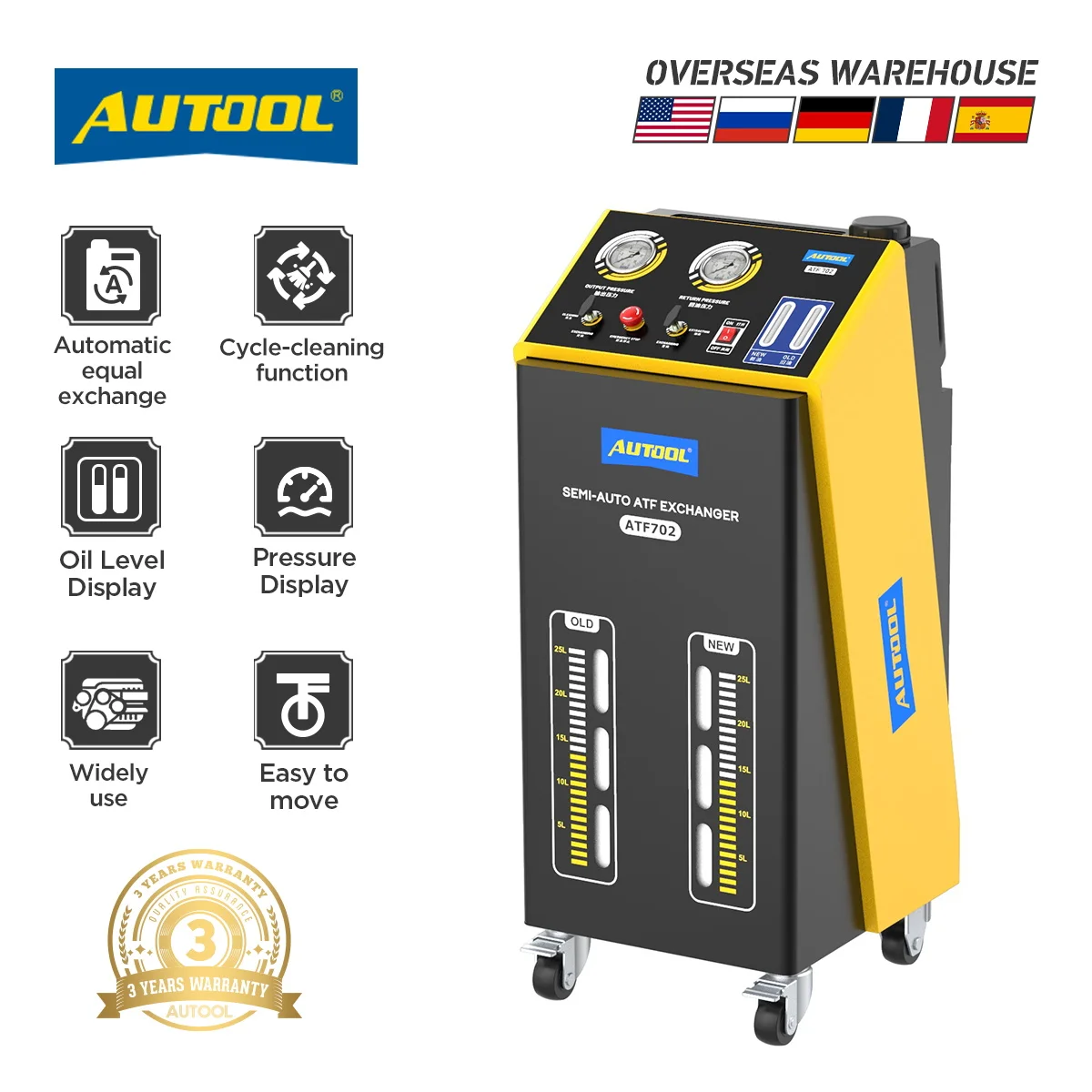 

AUTOOL ATF702 ATF Exchanger Transmission Oil Change Machine Gasoline And Diesel Car Transmission Refueling And Draining Machines