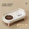 Pet cat double bowl feeder, adjustable height cat and dog water dispenser, elevate feeding kitten supplies 5