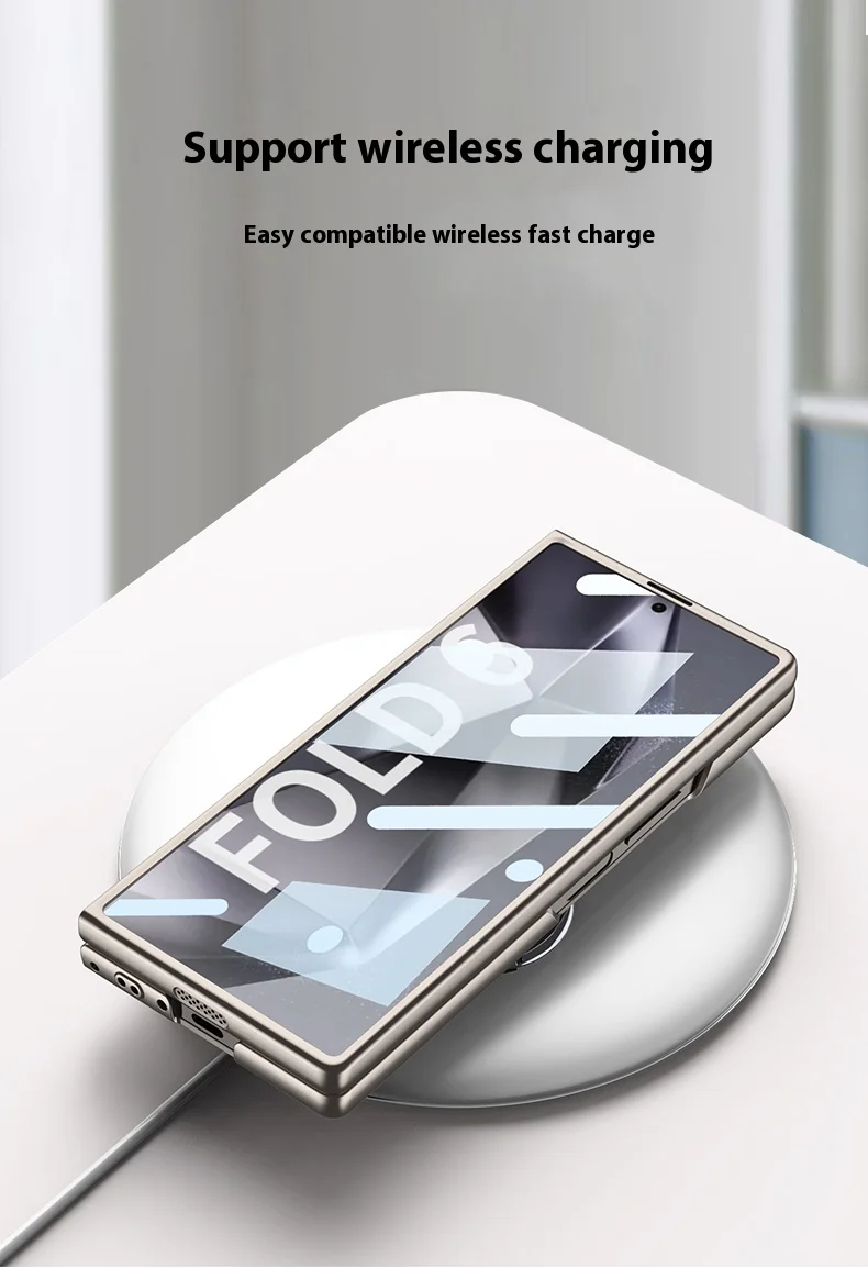 Custodia rigida in PC con retro in vetro satinato per Samsung Galaxy Z Fold 6 5 con cinturino ad anello_voghion.com