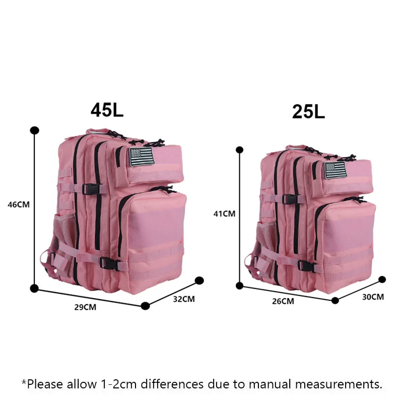 25L 45L Camping Backpack Bag Travel Bags Tactical Molle Climbing Hiking Outdoor Hunting Shoulder Women Bag Fishing Gym Bag