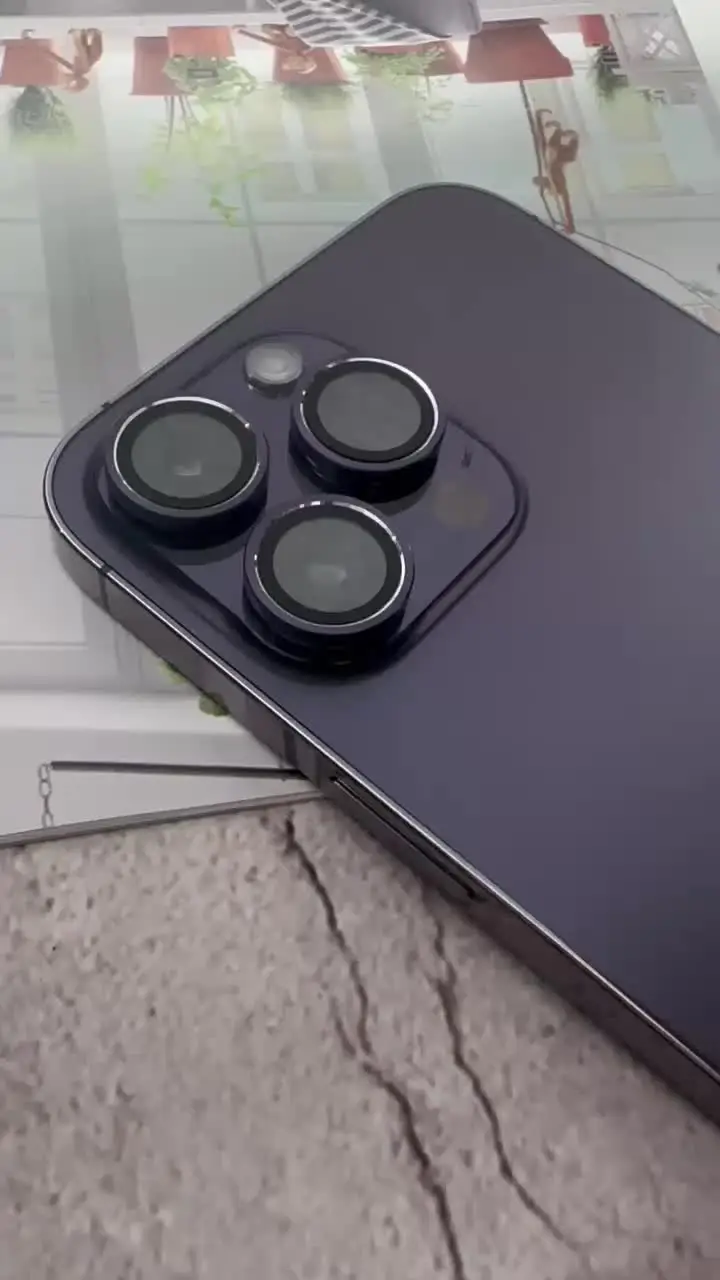 Protecteur Objectif IPhone 12 Pro Max à Paillettes - Verre Trempé 9H Anneaux Métalliques Alignement Auto