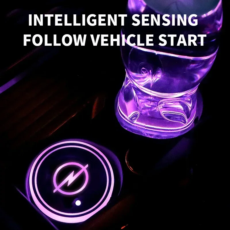 Cup Holder Coasters Car Coaster Pads Car Luminous Water Cup Pad LED Atmosphere Light for Opel astra h astra j g corsa insignia zafira b vectra c corsa d vivaro