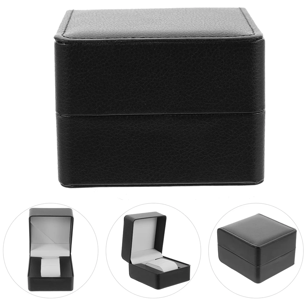 Watch Storage Box Watch Storage Bag Watch Storage Pouch Leather Storage Box Black Single Watch Gift BoxPU Leather Wristwatch Display Case Organizer for Men and Women PU Leather Watch Organizer