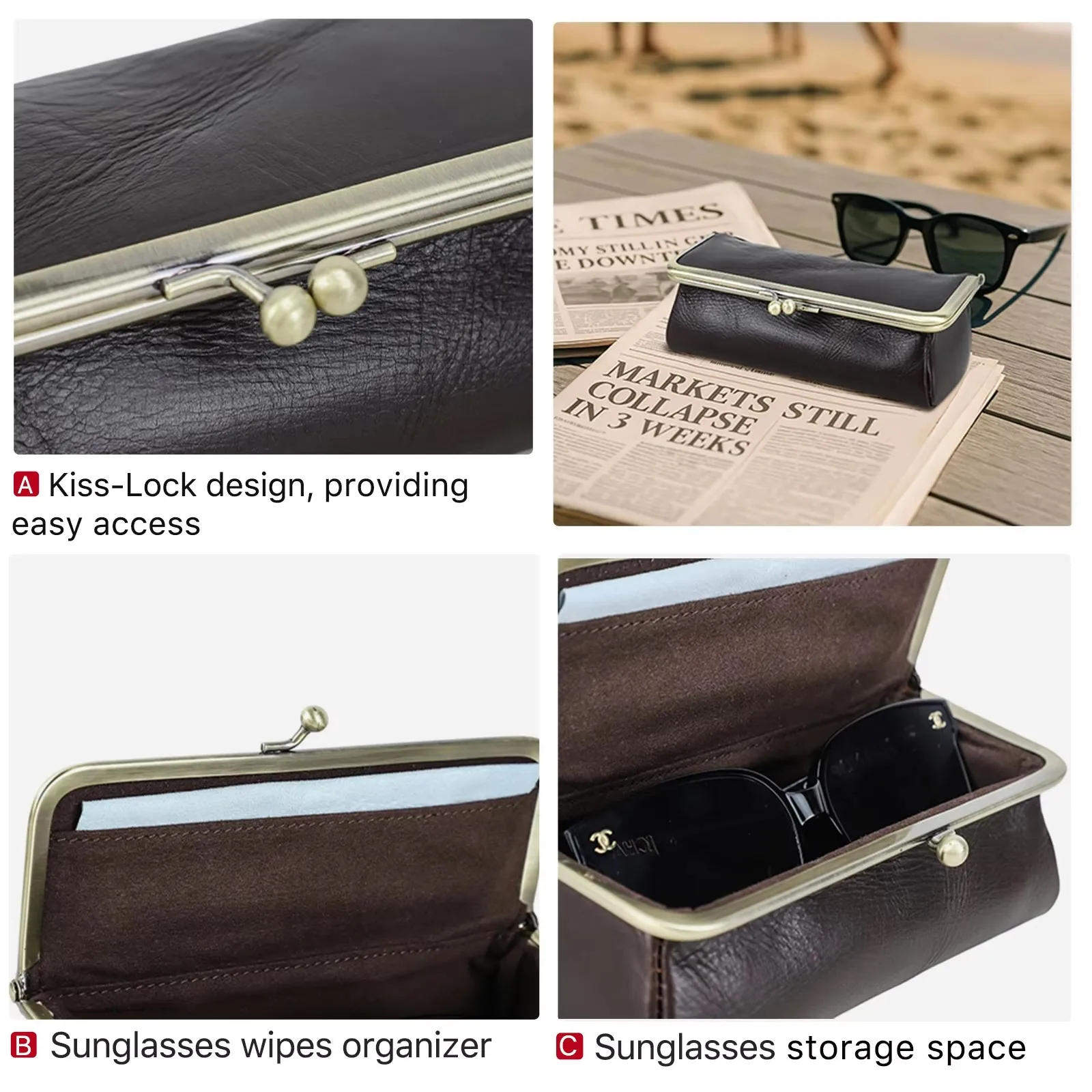 Artisan Crafted Genuine Leather Eyewear Case – Premium Handmade Glasses and Sunglasses Protector Pouch