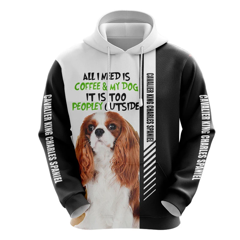 

3D Print Unisex Fashion Animal Cavalier king Charles Spaniel Tracksuit Men/Women Leisure Hoodie / Zipper Sweatshirt Jacket S-630