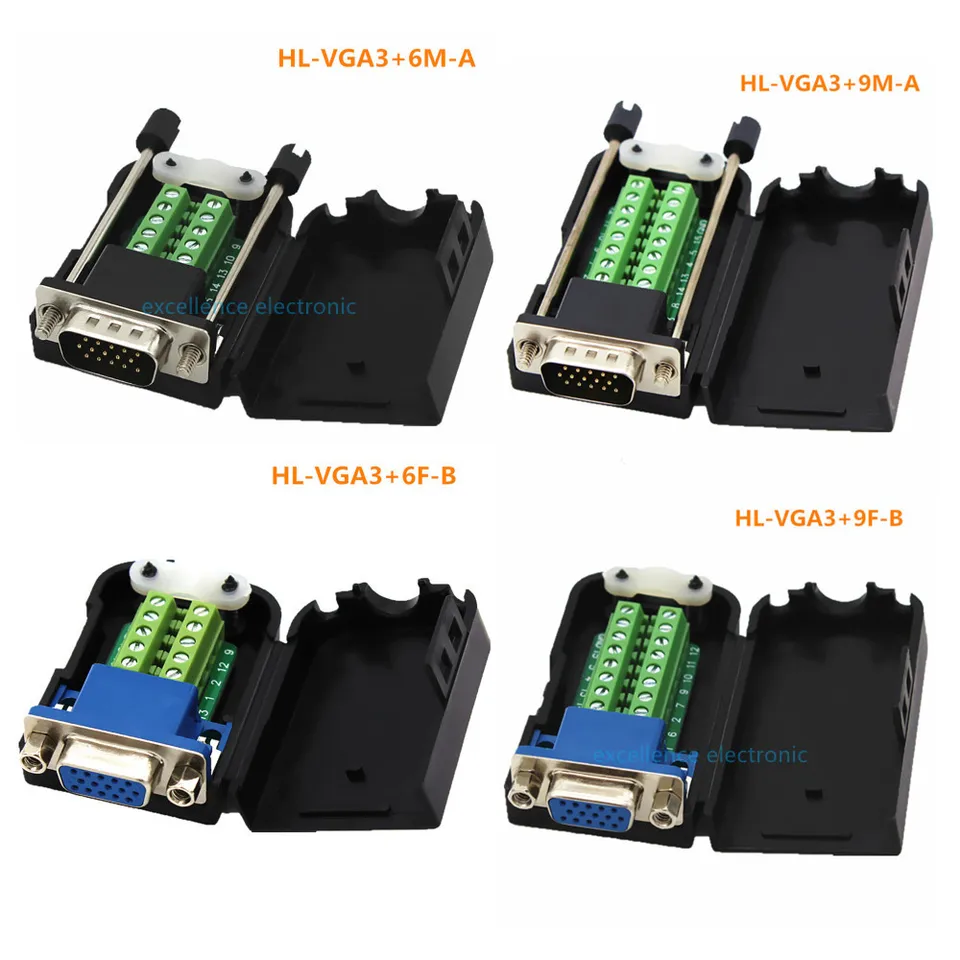 Connecteur D-sub 15 Broches Femelle 3 Rangées Breakout Uxcell - Neuf