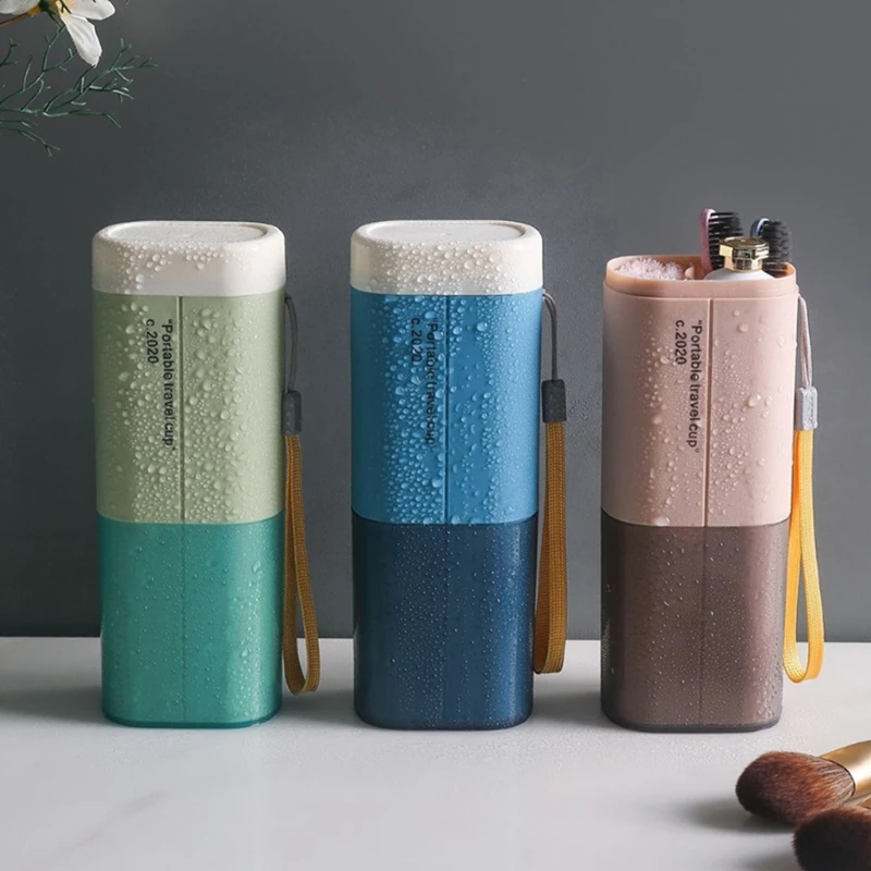 

Travel Toothbrush Case Toothpaste Container Towel Holder Storage Box Wash Cup